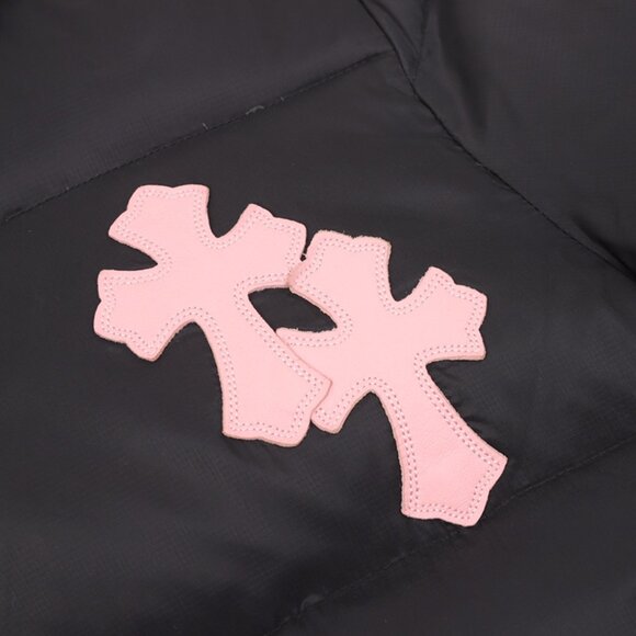 Chrome Hearts Black Wind Pink Cross Patch Hooded Down Jacket - Picture 3 of 9